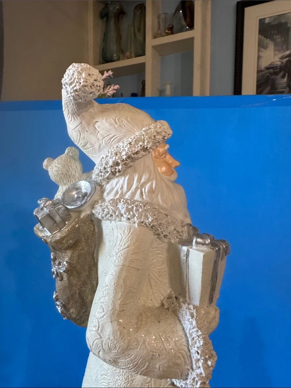 Festive Cream old world Santa Figurine Holiday Decoration